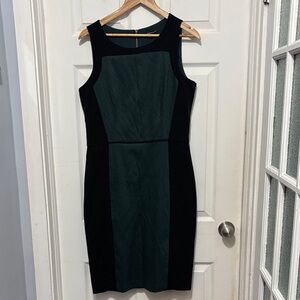 Club Monaco Black and Green Sleeveless Dress